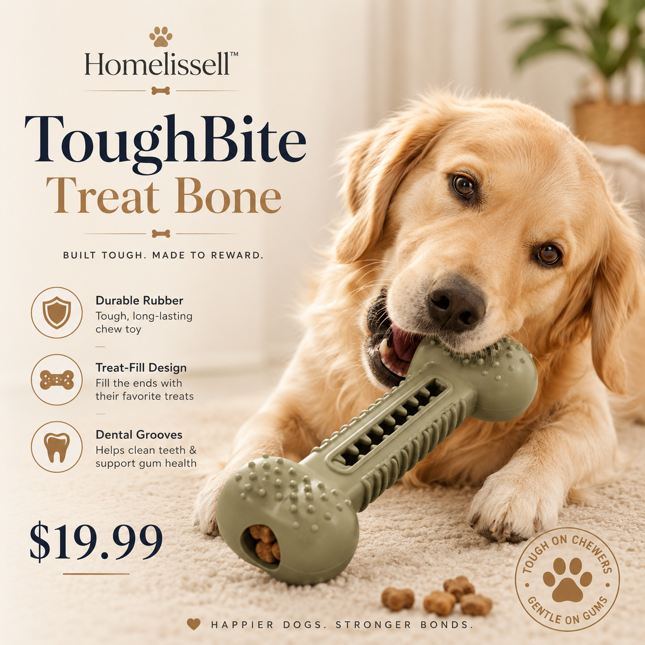 Homelissell™ ToughBite Treat Bone