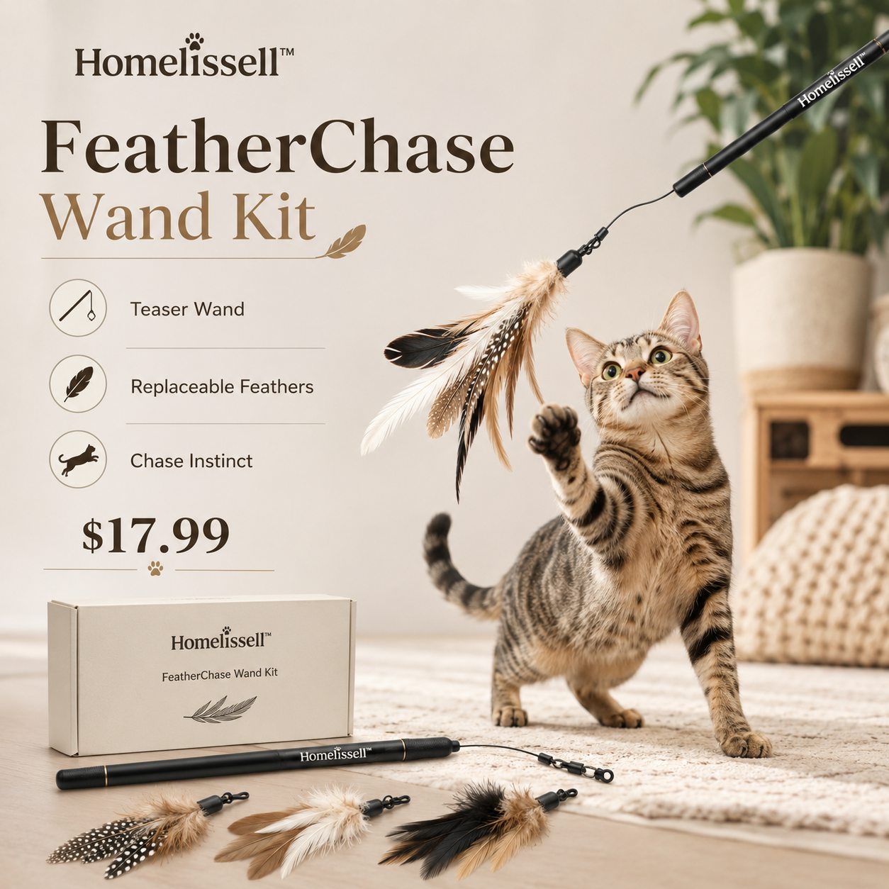 Homelissell™ FeatherChase Wand Kit