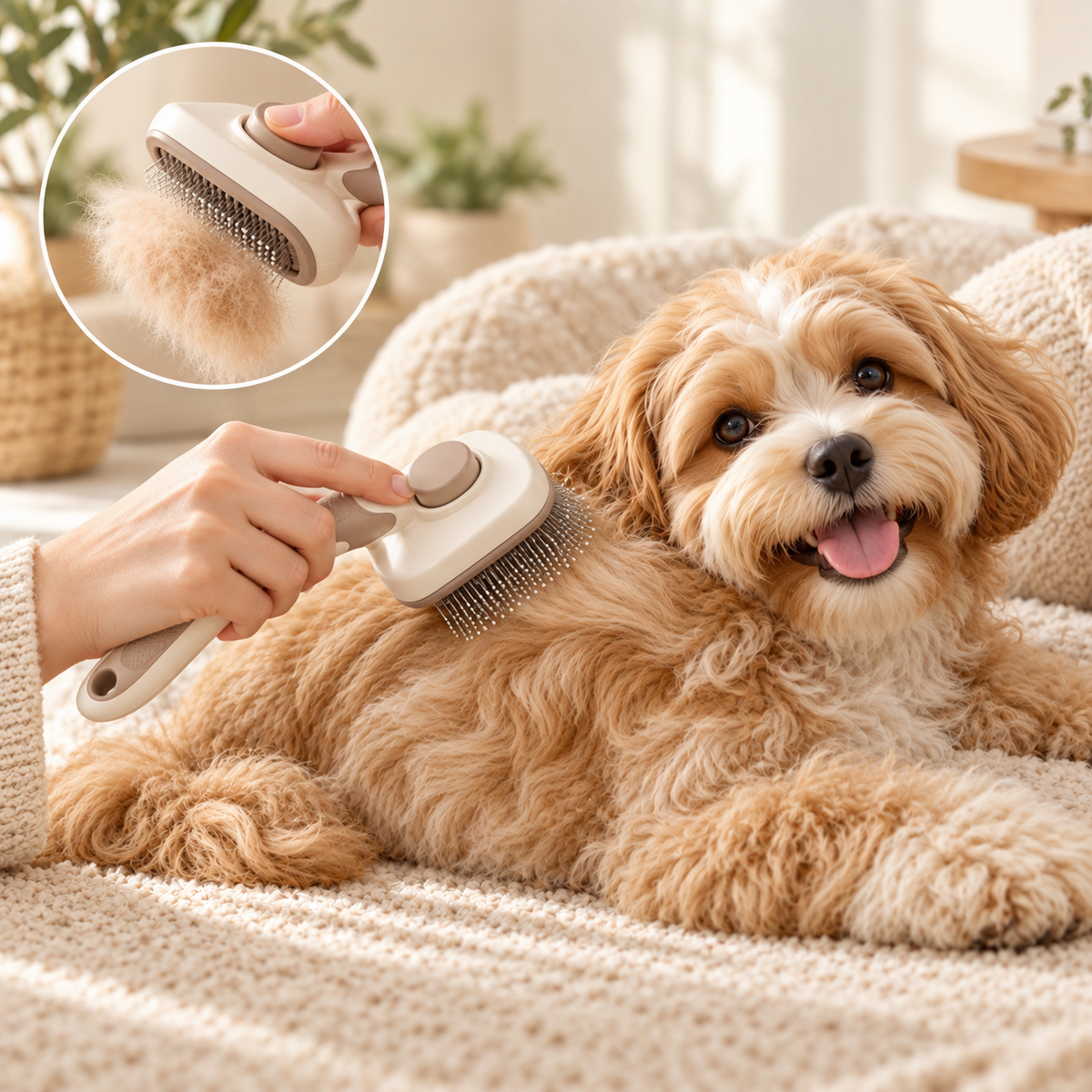 Homelissell™ SoftSweep Self-Cleaning Grooming Brush